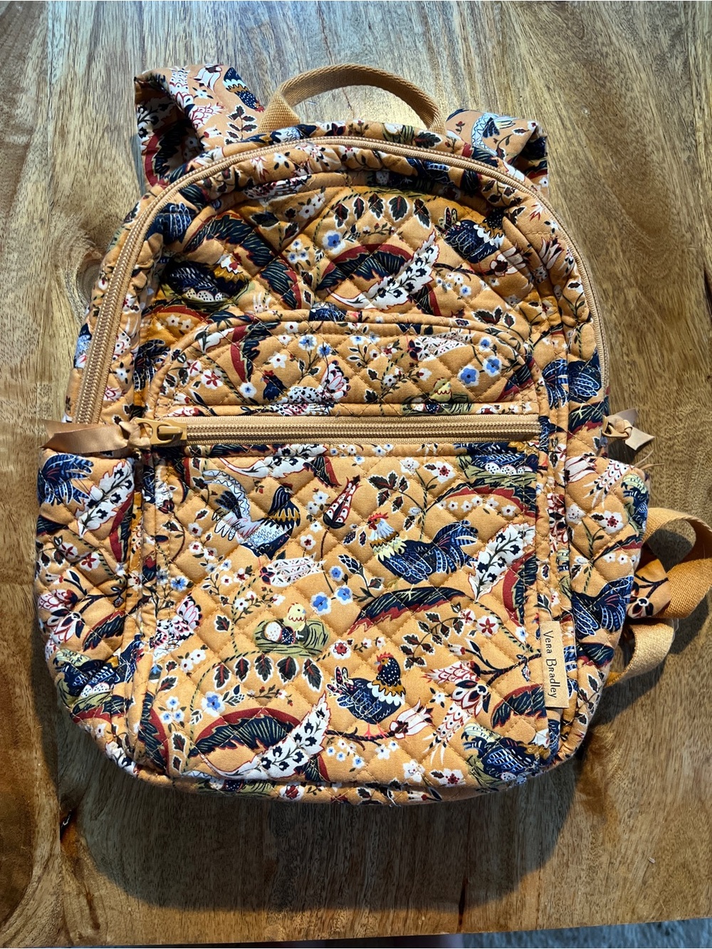 Vera Bradley Small Chicken Patterned Quilted Backpack